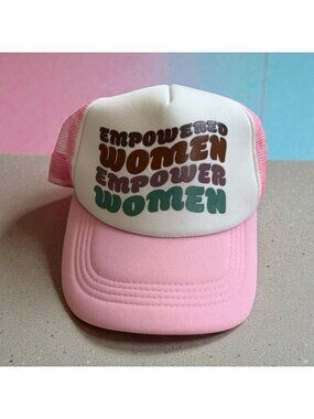 EMPOWERED WOMEN EMPOWER WOMEN Pink Trucker Baseball Hat Cap NEW NWOT